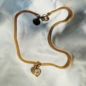 ❌SOLD❌AK Anne Klein Gold Heart Charm Choker Necklace